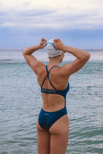 Load image into Gallery viewer, Petrol Blue Fixed Back Swimsuit
